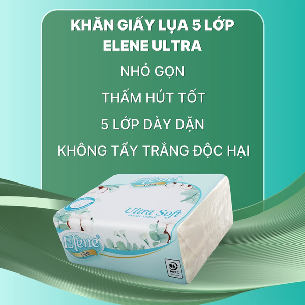  Khăn Giấy Lụa 5 Lớp Rút Elène Ultra 