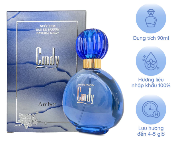  Nước Hoa Nữ CINDY Amber Hương Tươi Mới Quyến Rũ 90ml 