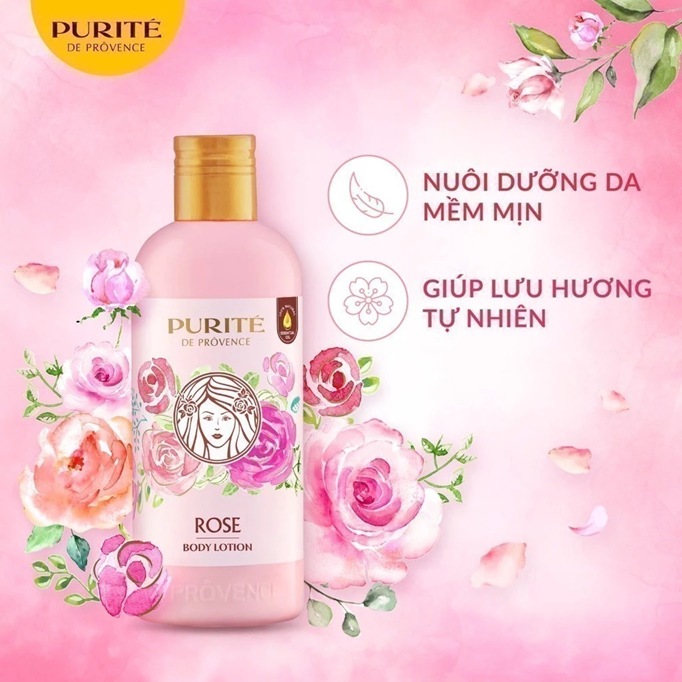  Sữa Dưỡng Thể Thiên Nhiên PURITÉ Hương Hoa Anh Đào / Hoa Hồng / Sữa Ong Chúa 250ML 