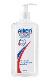 Gel rửa tay sạch khuẩn Aiken 60-100-250-500ml Bảo vệ da tay khỏi vi khuẩn mà không cần dùng nước 