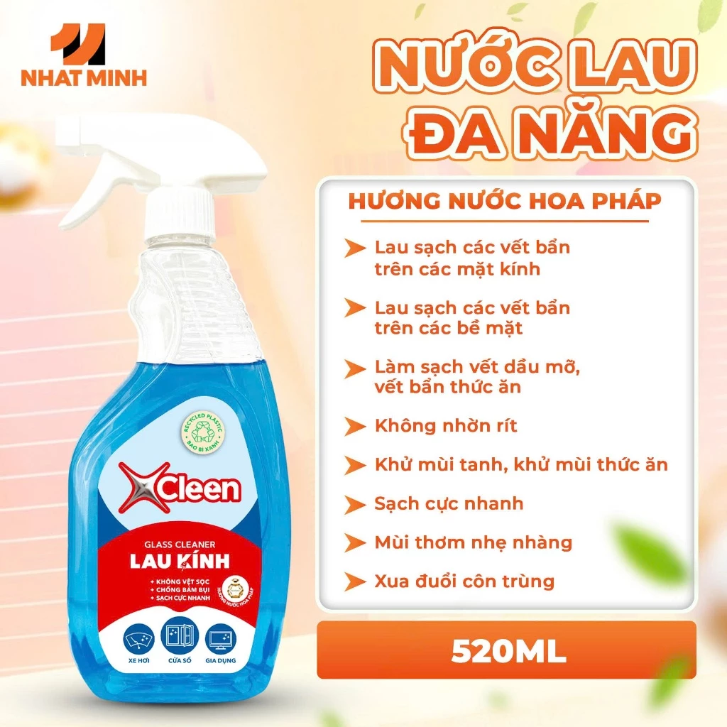 Lau Kính XCleen 520ml/3.6kg 