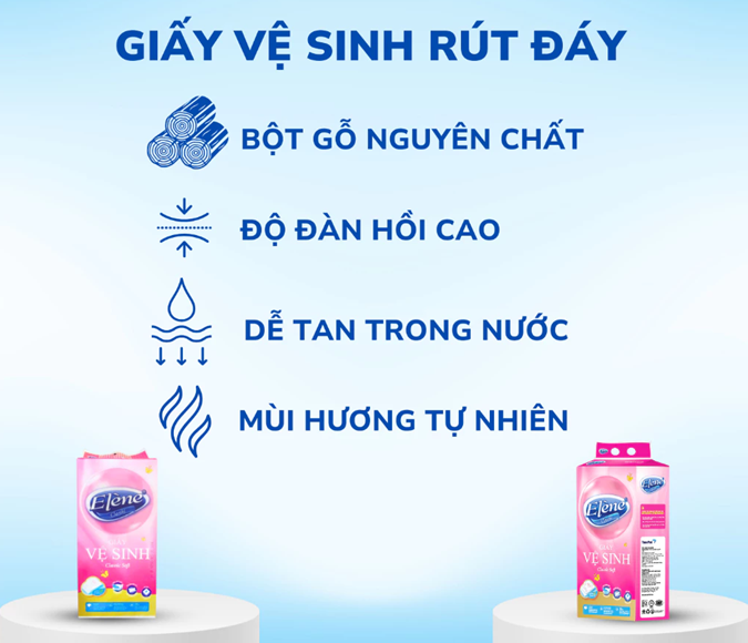  Giấy Vệ Sinh Rút Đáy Elene Hồng 320 Lần Rút 4 Lớp Mềm Mịn, Tiện Lợi, An Toàn 