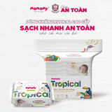  Khăn khô cao cấp cho bé Mamamy Tropical 100% sợi tự nhiên và rayon gói 160 tờ mềm, dai, sạch cực 