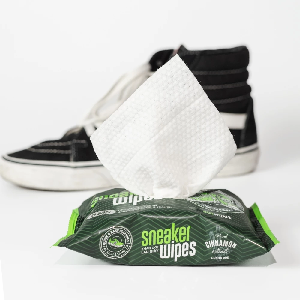  Khăn lau giày thể thao Sneaker EcoWipes gói 25 tờ hương quế 