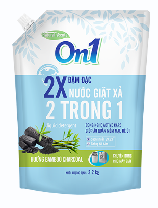  Nước Giặt Xả On1 Hương Bamboo Charcoal 2.6-3.2-3.3L 