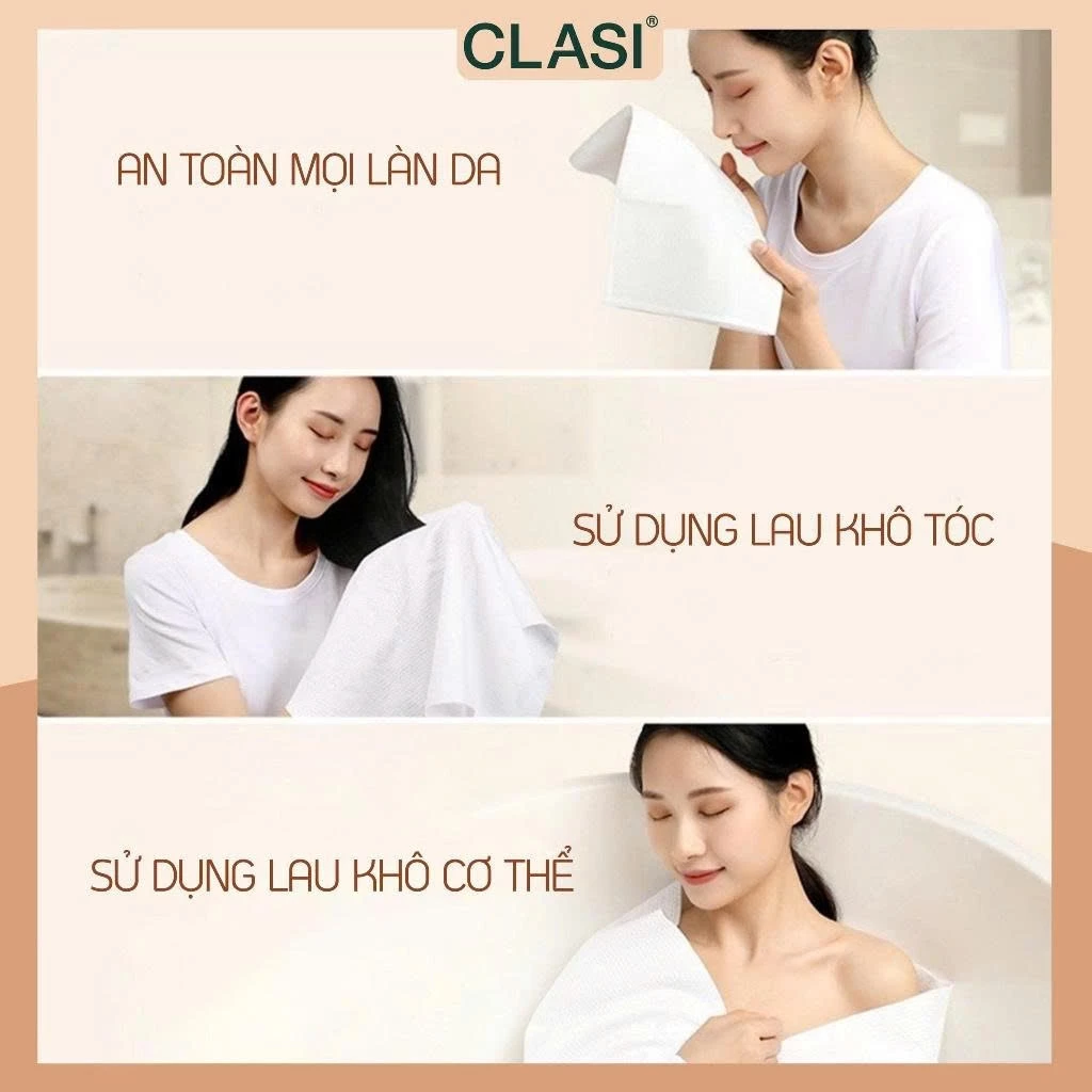  Khăn Tắm Cotton CLASI Cao Cấp Dùng Trong Gia Đình Du Lịch 70cmx140cm 