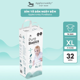  Bỉm tã dán ngày đêm Applecrumby Purebasics Diapers Tape size S - XL co giãn thoải mái 