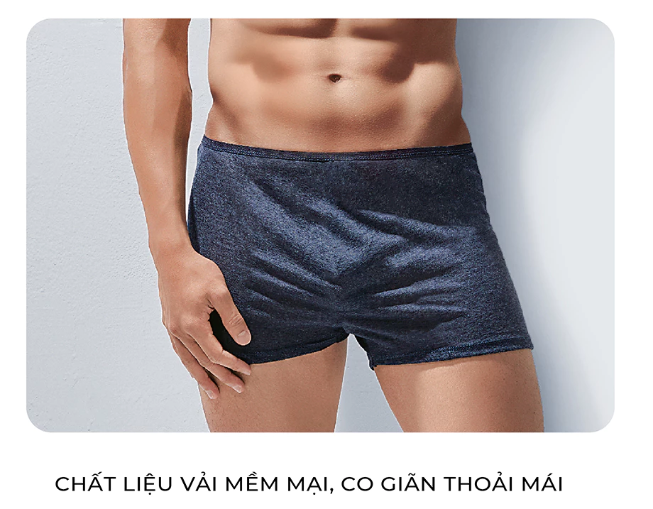  Quần Đùi Miễn Giặt Tiện Lợi Body-Mate Nam, 3 Cái/Bao - Quần Đùi Nam 