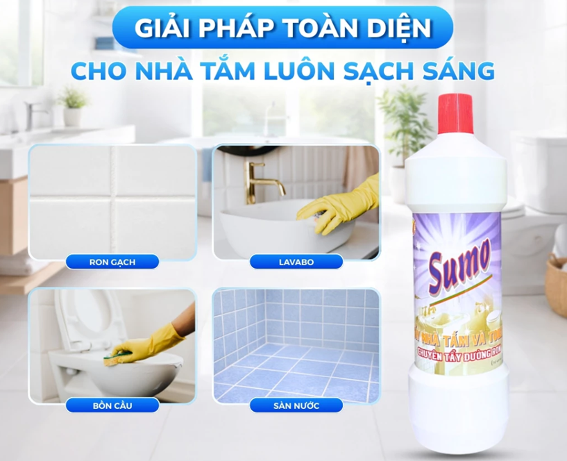  Nước Tẩy Nhà Tắm Và Toilet Sumo 1000ml - Trắng Tẩy Đồ Dùng Bằng Sứ Tẩy Bồn Sứ 