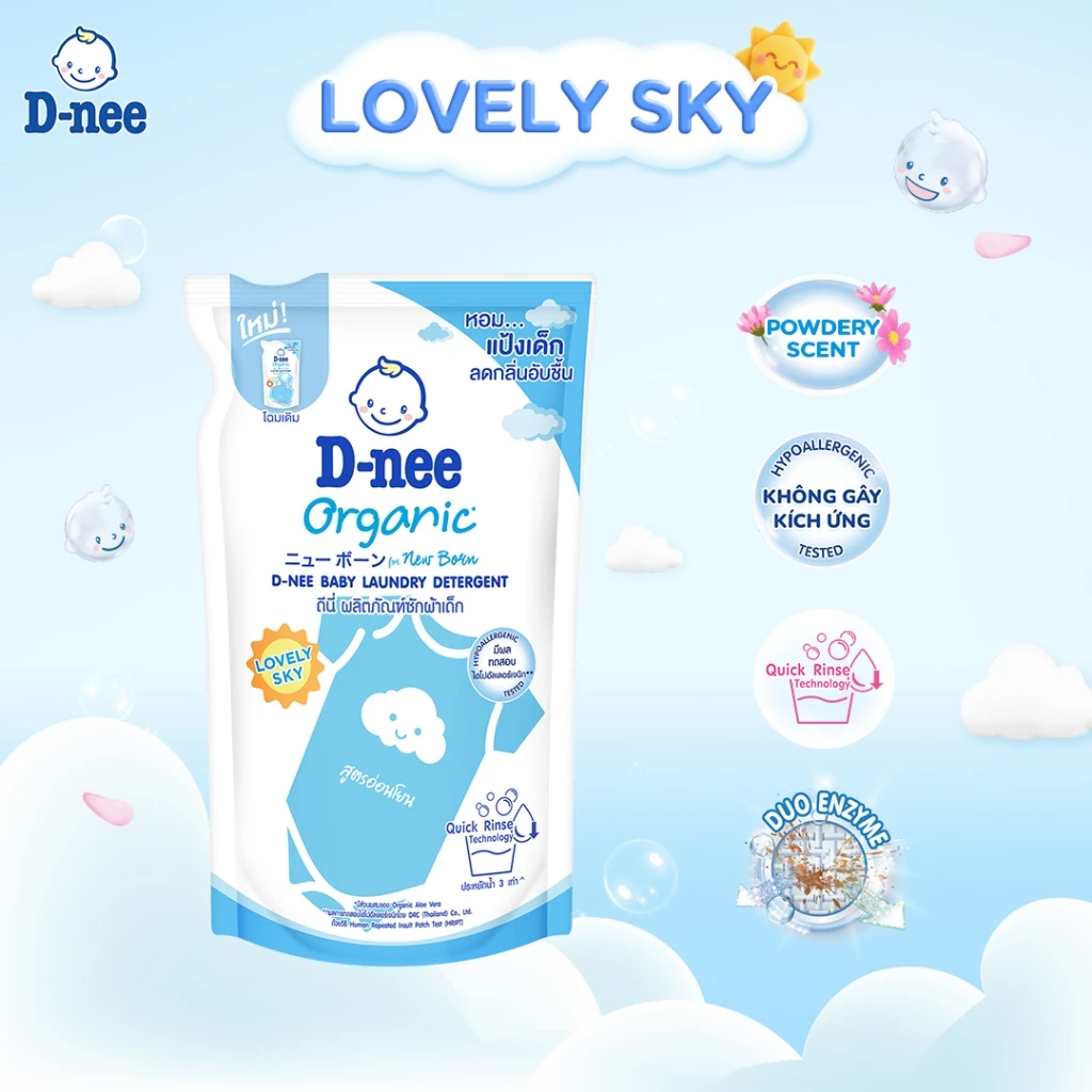  Nước giặt D-nee cho trẻ sơ sinh, mềm dịu, thơm nhẹ, không hư hại quần áo - Túi 530ml - 4 Hương thơm 