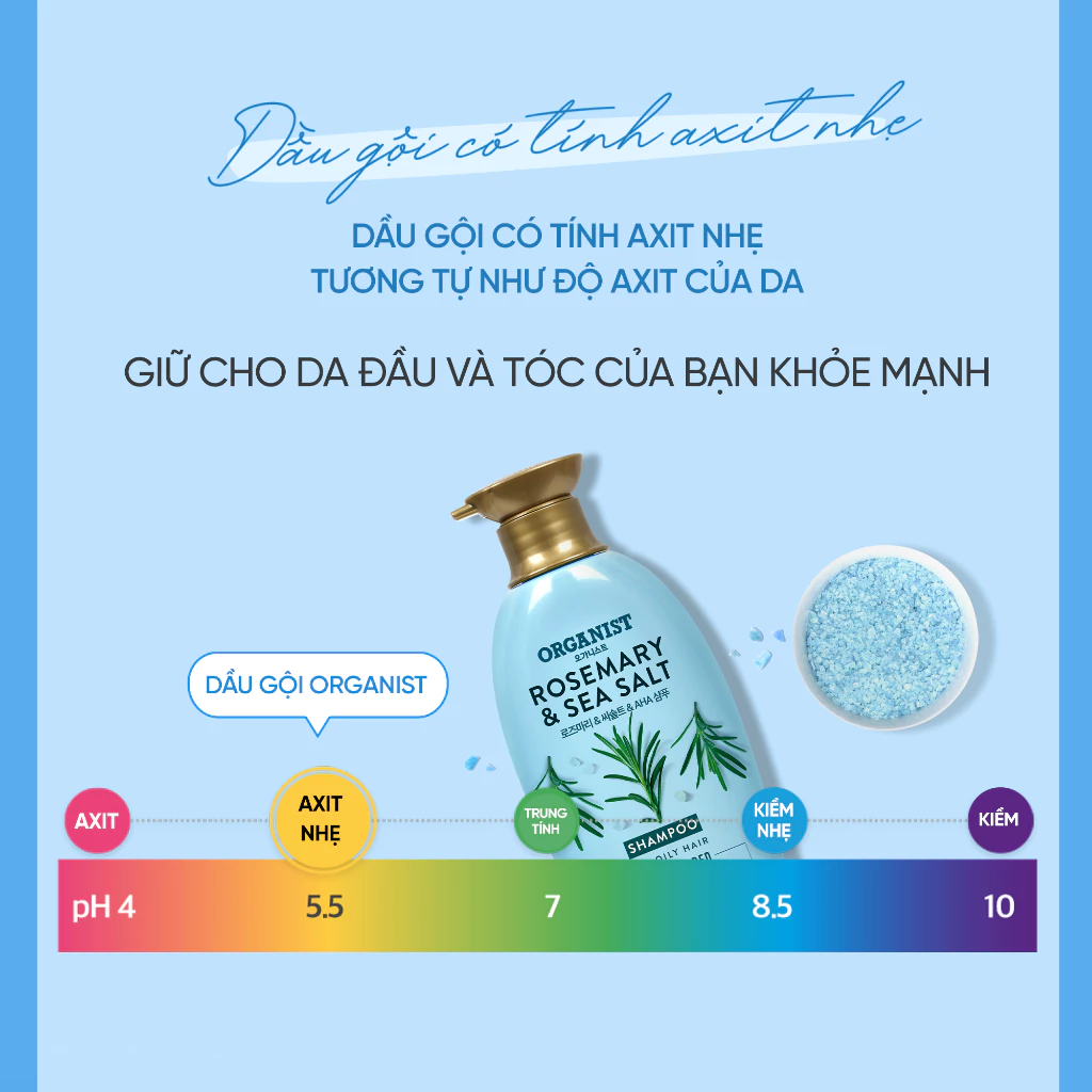  Dầu gội thuần chay Organist Rosemary & Sea salt 