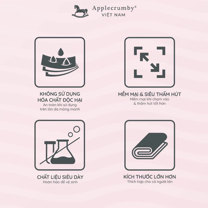  Khăn giấy ướt cho bé cao cấp 80 miếng Applecrumby Premium Honey Wipes, hương mật ong 