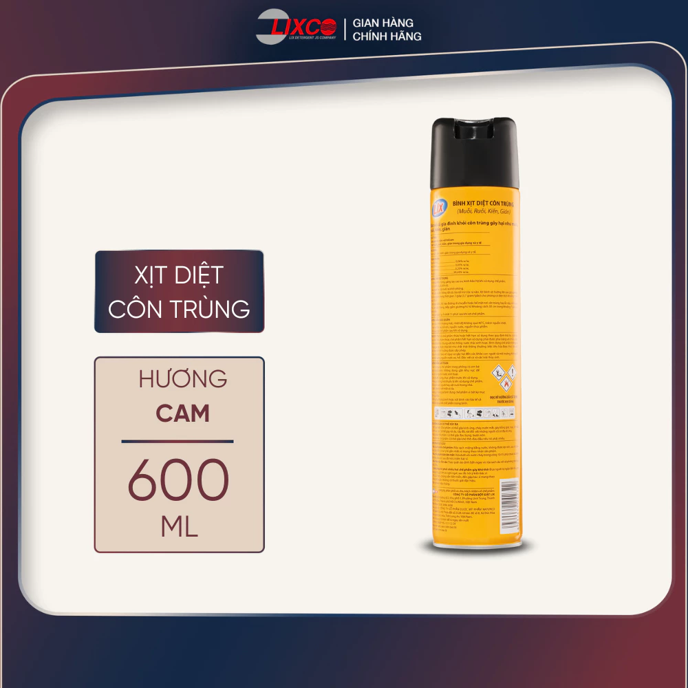  Xịt Diệt Côn Trùng Lix 600ml – Diệt Nhanh Muỗi, Gián, Kiến – Hiệu Quả Nhanh, An Tâm Cho Gia Đình 