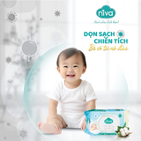  Khăn Ướt Đa Năng Không Mùi Niva Gói 80 Tờ Tiện Dụng, Diệt Khuẩn, An Toàn Cho Trẻ Sơ Sinh Phụ Nữ Mang Thai 