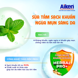  Sữa tắm sạch khuẩn Aiken thảo mộc Dưỡng ẩm mềm mịn, Ngừa mụn sáng da 845g 