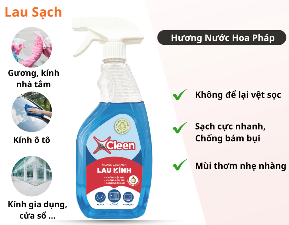  Lau Kính XCleen 520ml/3.6kg 