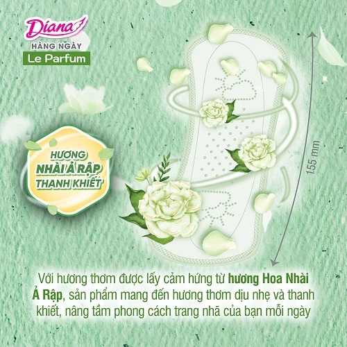  Băng vệ sinh Diana hằng ngày Le Parfum hương nhài Ả Rập thanh khiết 40 miếng 
