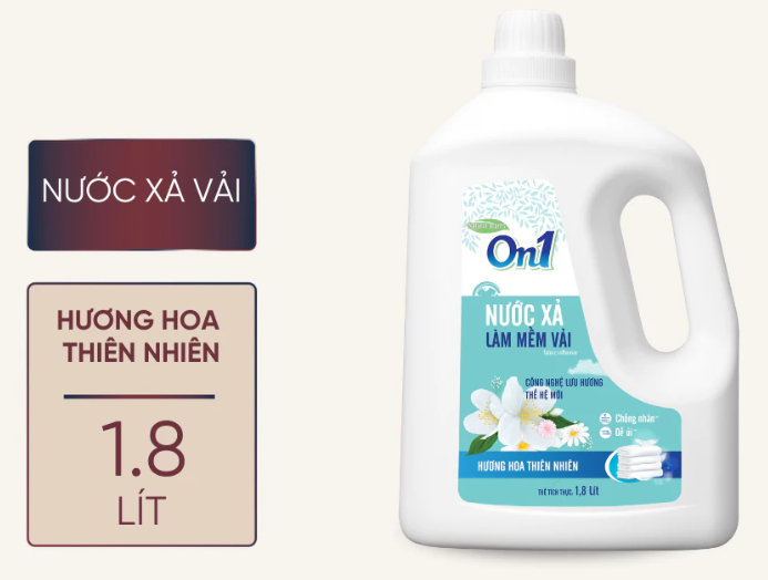 Nước xả vải ON1 hương hoa thiên nhiên nhiều dung tích 1,8L- 2.2L-3.2L - xả quần áo lưu hương trên từng sợi vải 