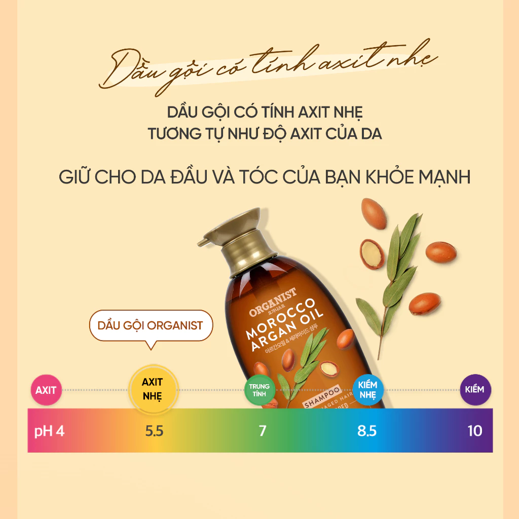  Dầu gội dưỡng tóc Organist dành cho tóc hư tổn Tinh dầu Morocco Argan 500ml 