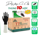  Găng Tay Cao Su Y Tế TTGLOVES Không Bột Nitrile Màu Đen Siêu Dai 4.0gr (Hộp 100 Chiếc) 