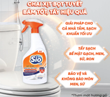  Nước Tẩy Rửa Bồn Cầu, Nhà Tắm SIO 750ml - Dạng chai xịt bọt tuyết, Hương gỗ, sử dụng tiện lợi 