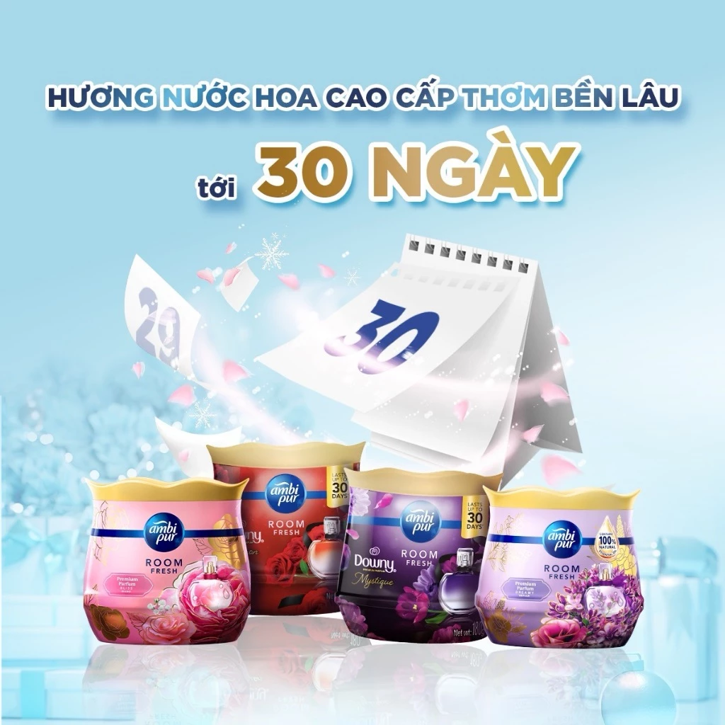  Sáp Thơm Phòng AMBI PUR Hương Nước Hoa Cao Cấp Nhiều Mùi Hương Hộp 180g 