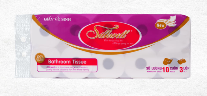  Giấy vệ sinh Silkwell tím 1kg mềm mịn, không chất tẩy trắng 