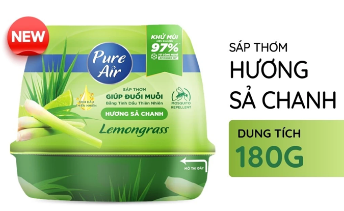  Sáp Thơm Khử Mùi PURE AIR Hương Ổi/Sả Chanh/Cà Phê/Trái Cây 180g 