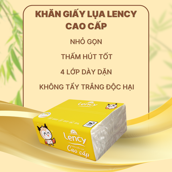  Giấy Ăn Gấu Trúc Elène Bamboo 100 Tờ - 3 Lớp An Toàn, Mềm Mịn, Đa Năng 