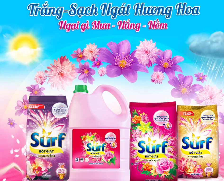  Bột giặt Surf ngát hương xuân 380g - 800g - 2kg - 5.5kg 