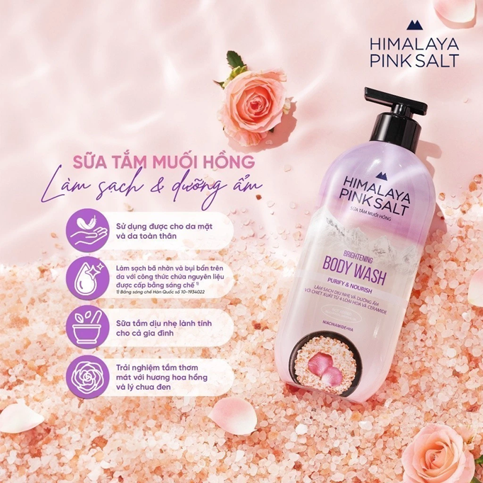  Sữa tắm muối hồng Himalaya Pink Salt 500g 