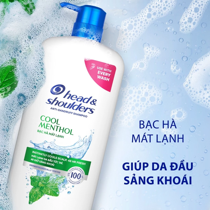  Dầu Gội Sạch Gàu HEAD & SHOULDERS Bạc Hà/ Giảm Ngứa Da Đầu/ Hương Chanh - Chai 1200 ML 