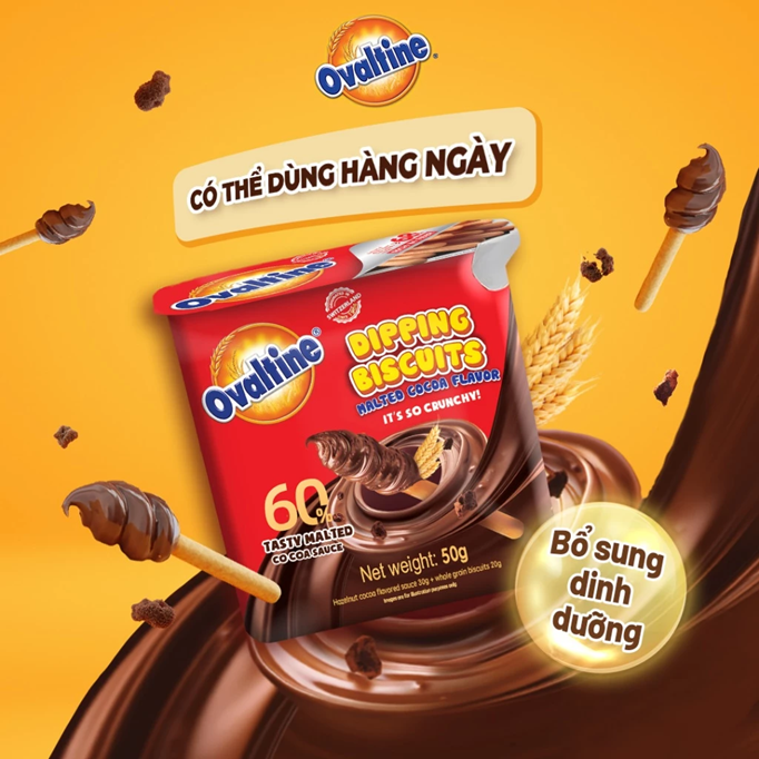  Bánh quy que chấm Sô-cô-la Ovaltine (6 hộp/khay) 