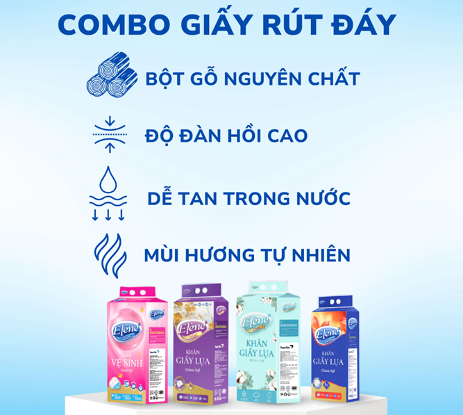  Giấy Rút Đáy Đa Năng Elene 4 Lớp Cao Cấp, Mềm Mịn, An Toàn 