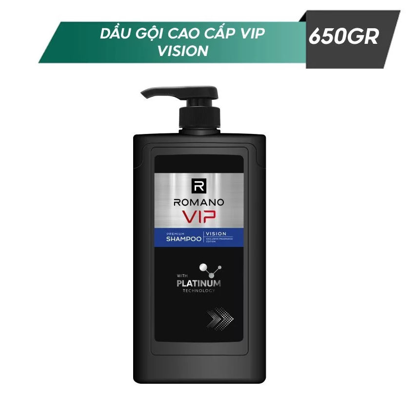  Dầu gội nam cao cấp Romano VIP Passion / Vision / Impress 650g 