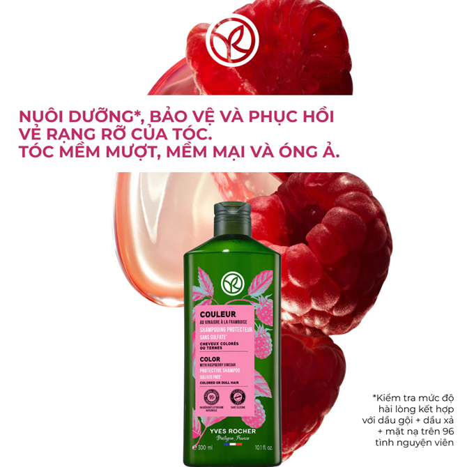  Dầu gội giữ màu tóc nhuộm và giúp tóc bóng mượt Yves Rocher Shine Protective Shampoo 300ml 