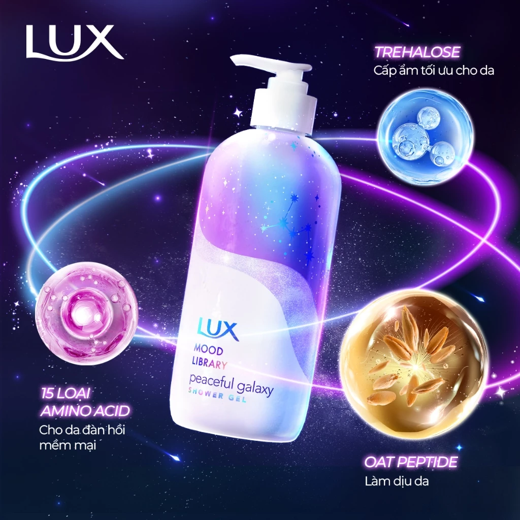  Sữa tắm Lux Mood Library Peaceful Galaxy 470g 