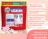  Viên giặt xả 2 trong 1 Lix hương nước hoa sạch thơm mát suốt ngày dài 34 viên 15g 