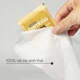  Túi 50 gói khăn ướt vải sợi tre kháng khuẩn EcoBamboo gói 1 tờ không mùi 