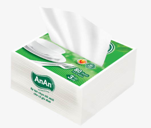  Khăn Ăn AnAn Pop-Up 3 Lớp   80 tờ 