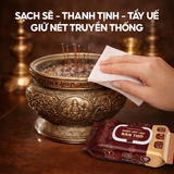  Khăn ướt lau bàn thờ gia tiên hương trầm sáng bóng bề mặt gỗ, Khăn lau bao sái bàn thờ 