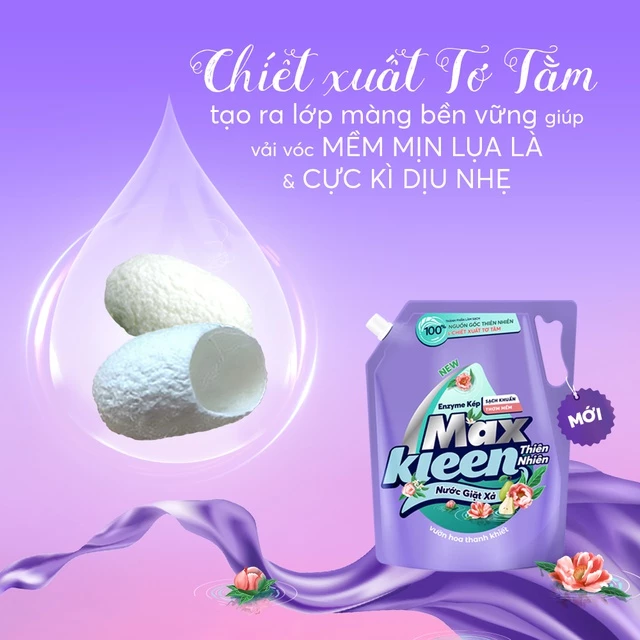  Túi Nước Giặt Xả MaxKleen Thiên Nhiên Vườn hoa thanh khiết 3.6kg 