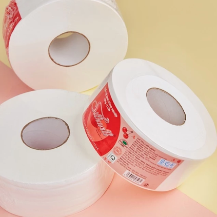  Giấy vệ sinh cuộn lớn công nghiệp Silkwell 700g 2 lớp mềm mịn chính hãng 