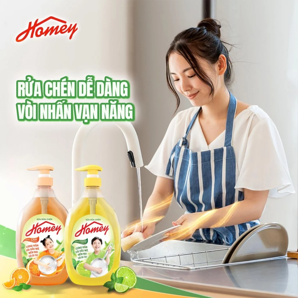  Sữa rửa chén Homey chai 480-950g 