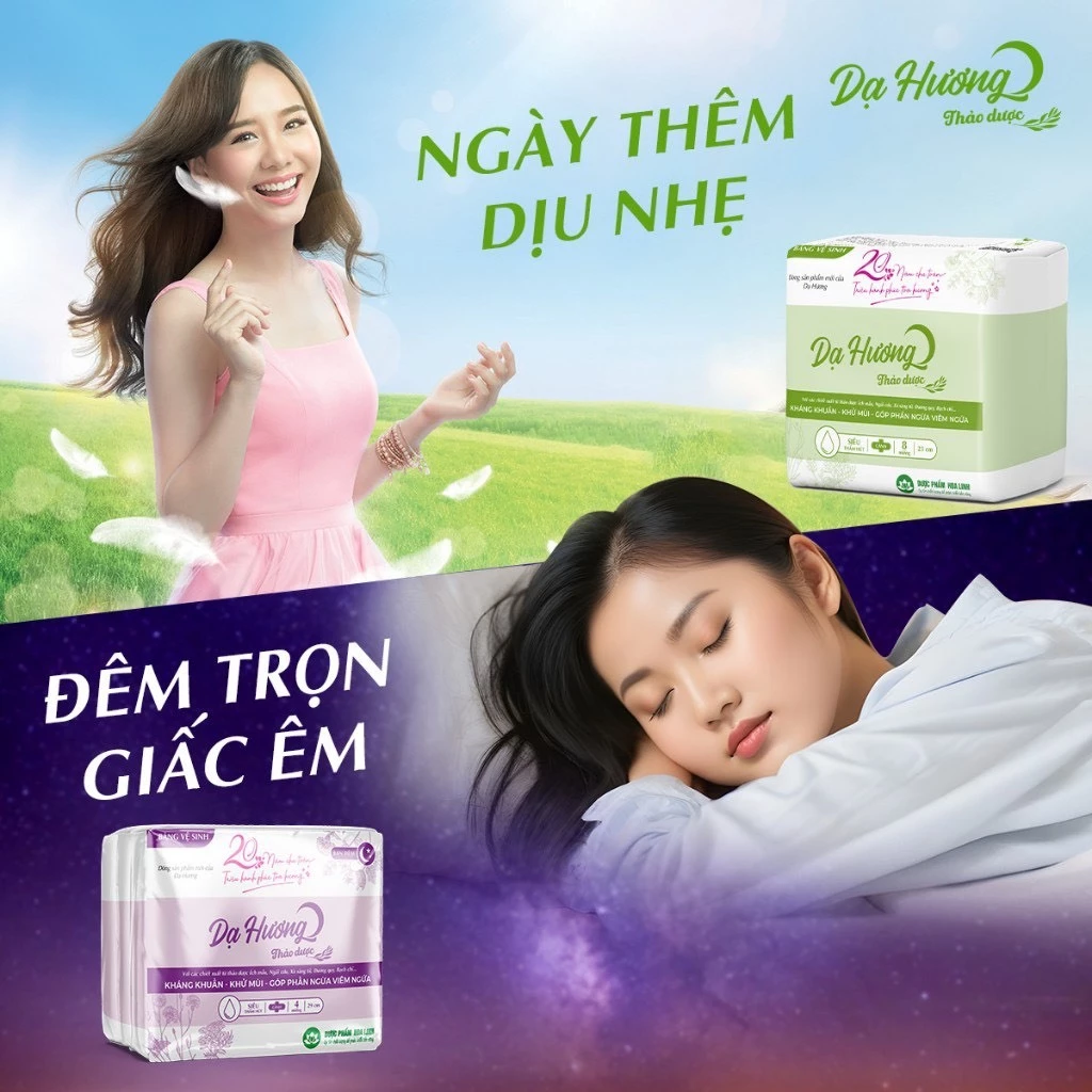  Băng vệ sinh thảo dược Dạ Hương ban ngày 23cm (có cánh) 