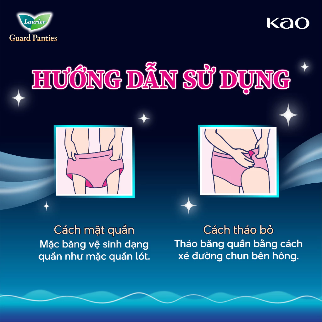  Băng Vệ Sinh Quần Laurier Guard Panties Size M-L Gói 2 Miếng 