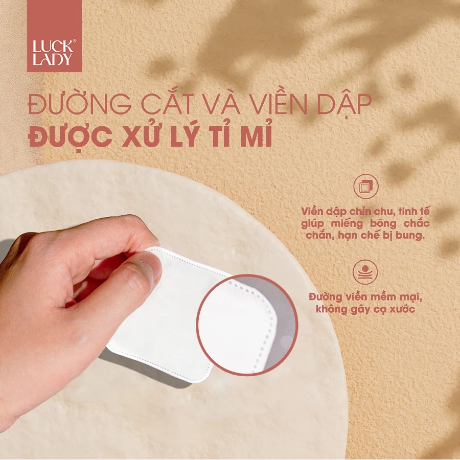  Túi bông tẩy trang Luck Lady dạng túi rút 240 miếng mềm mịn, làm sạch da, an toàn cho da, skincare làm đẹp da 