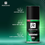  Lăn khử mùi Romano Khử mùi vượt trội, Hương nam tính suốt 48H 50ml / 65ml 