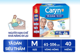  Tã/Bỉm dán người lớn siêu thấm Caryn dành cho người hạn chế khả năng đi lại Size M (10/20/40pcs) 