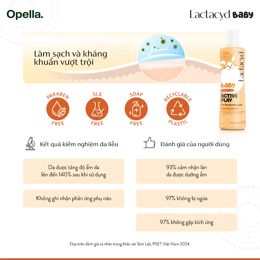  Sữa Tắm Gội Hằng Ngày Cho Bé Lactacyd Baby Active Play, Giúp Đề Kháng Da Và Bảo Vệ Bé Khỏi Vi Khuẩn 500ml 